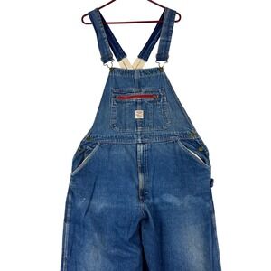 Pointer Brand Overalls Mens 40 Blue Denim Bib Carpenter Workwear Made USA 40x30